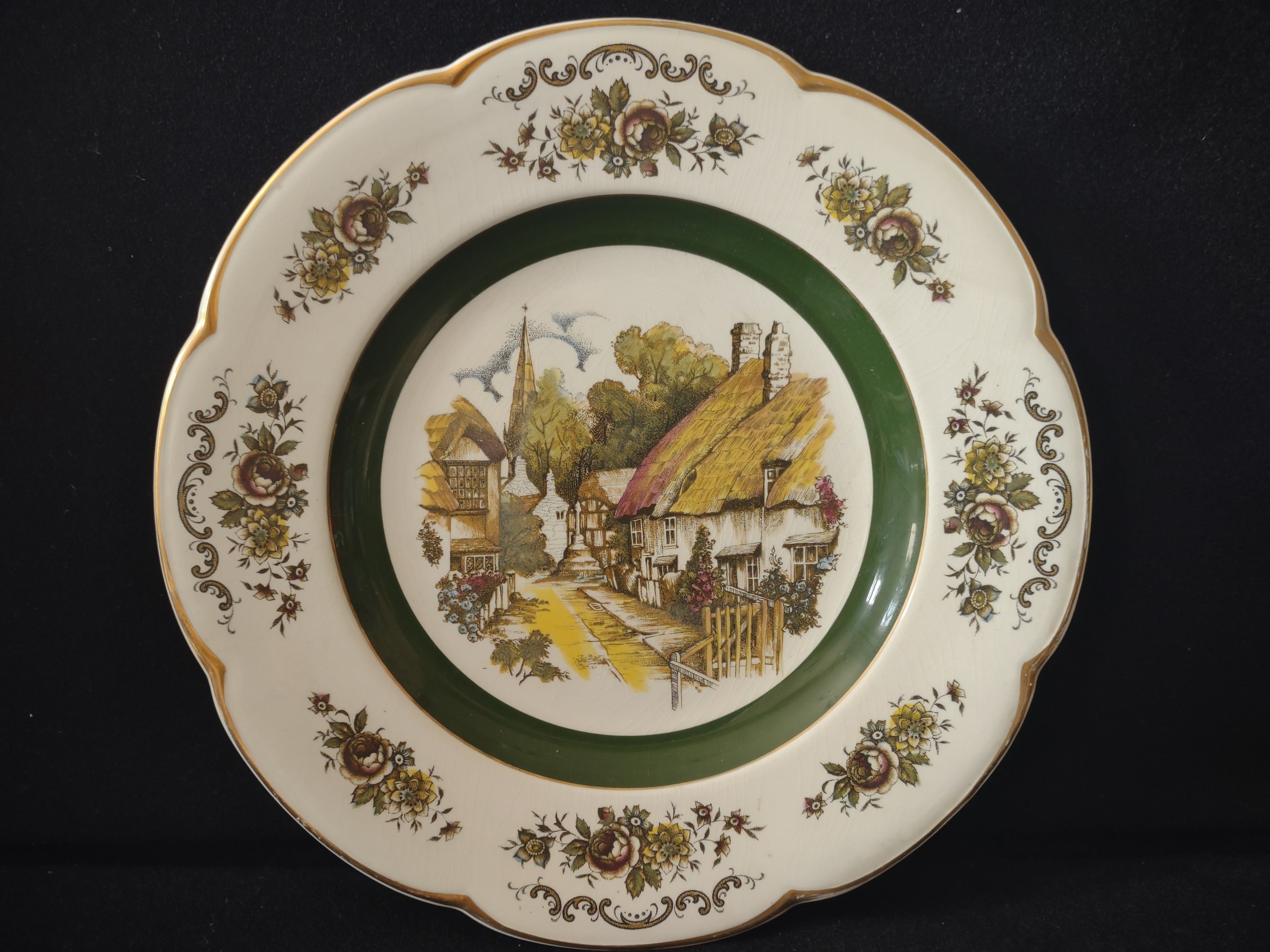 Vintage Wood & Sons Ascot English Village Scene Cottagecore Plate [#5848]