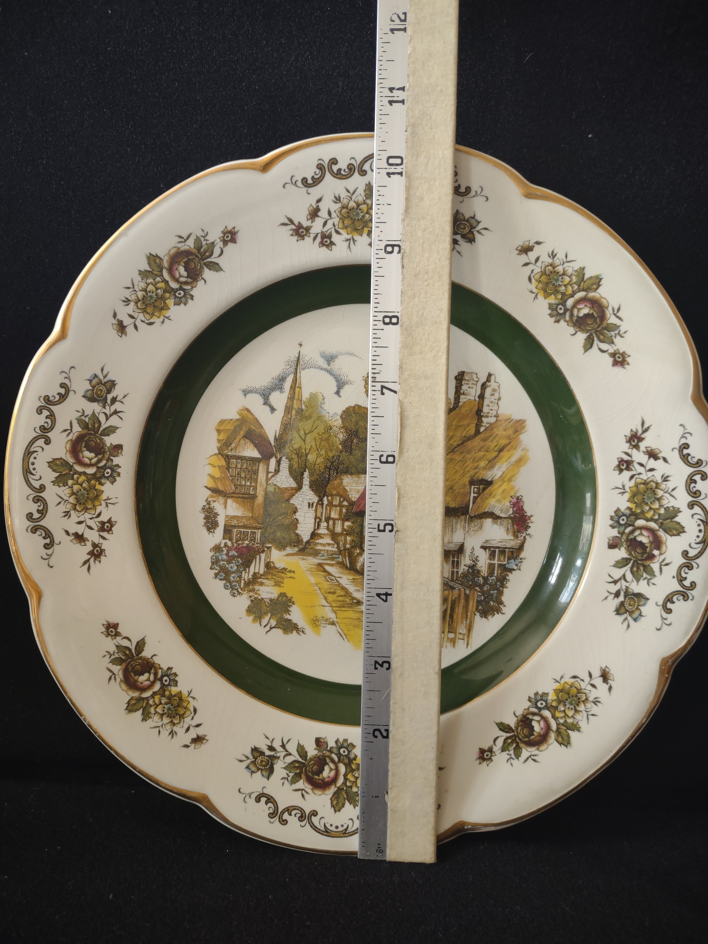 Vintage Wood & Sons Ascot English Village Scene Cottagecore Plate [#5848]