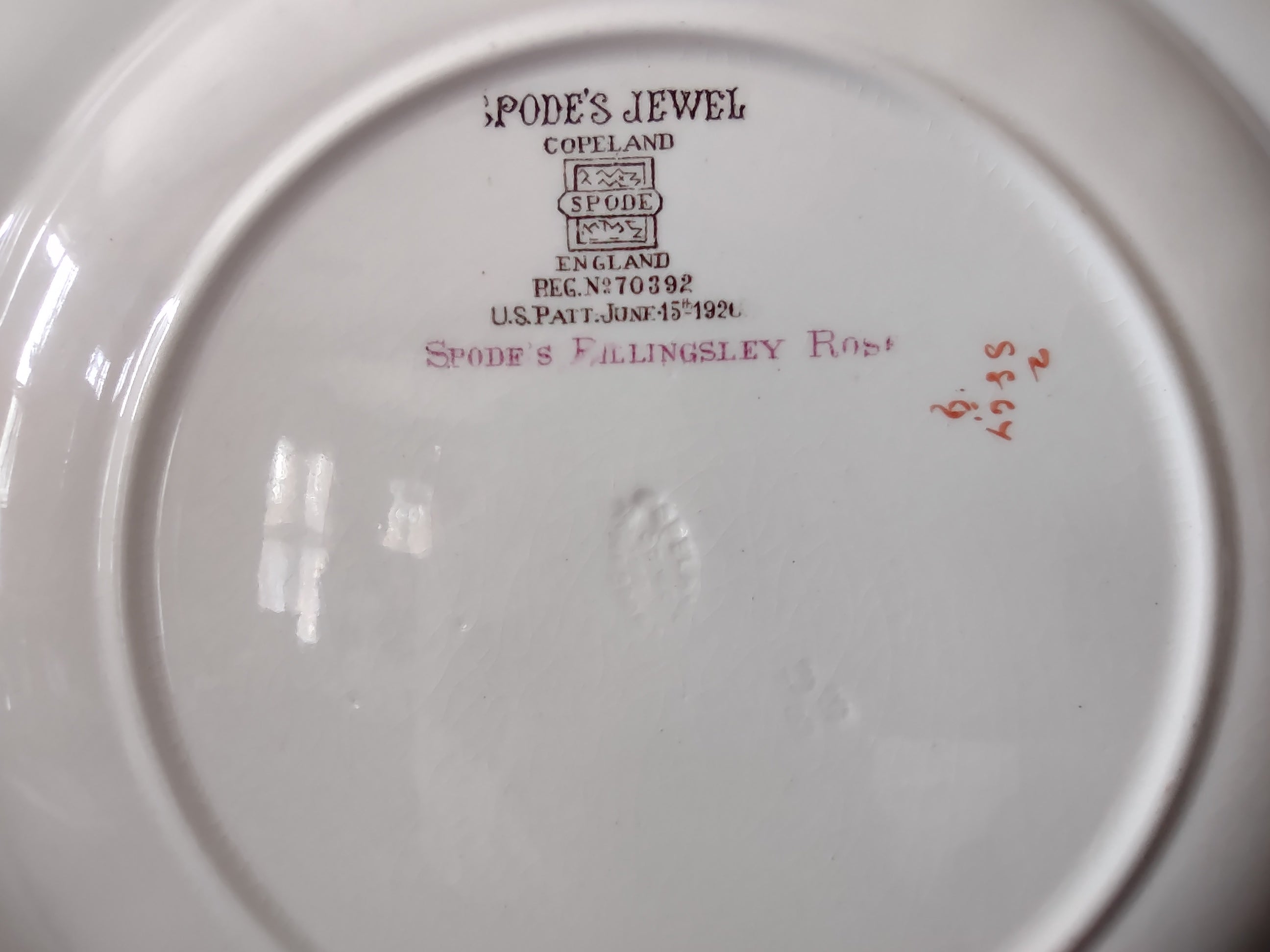 Vintage Spode's Jewel Billingsley Rose Plate Copeland Cottagecore [5849]