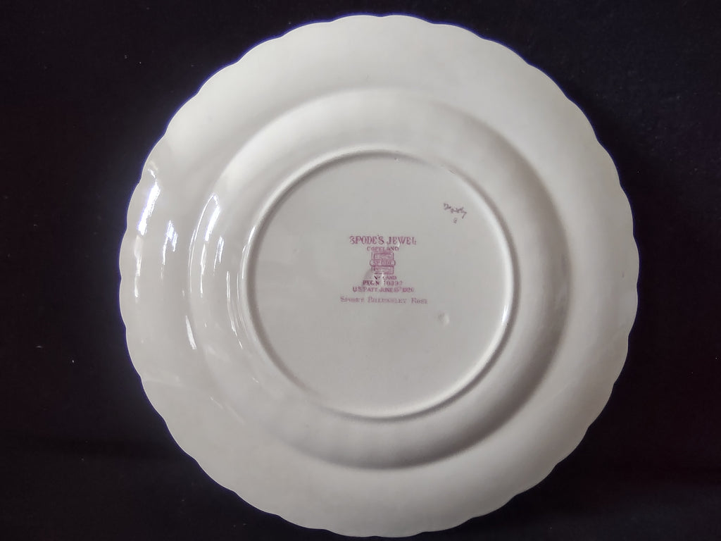 Vintage Spode Jewel Copeland Billingsley Rose Red Stamp Plate [5850]