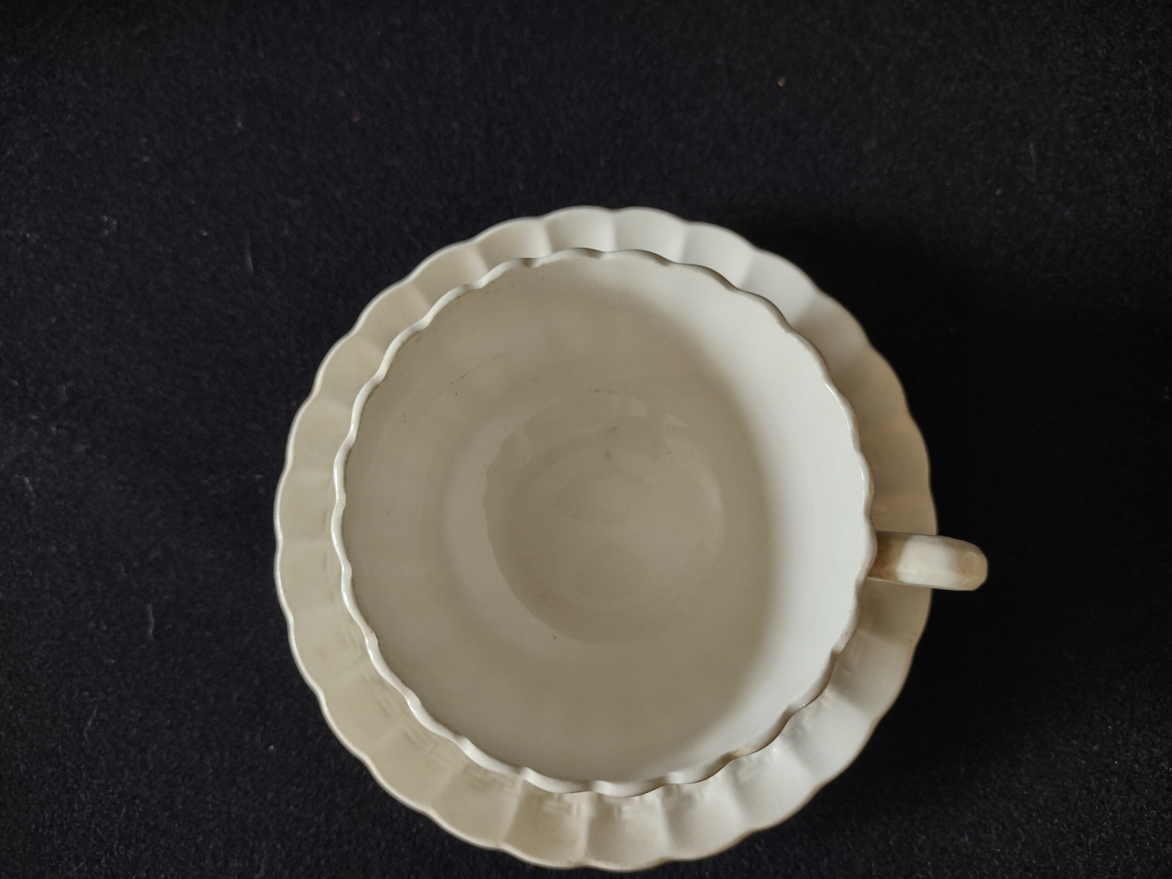 Vintage Spode Chelsea Wicker Cup Saucer Copeland England White [5857]