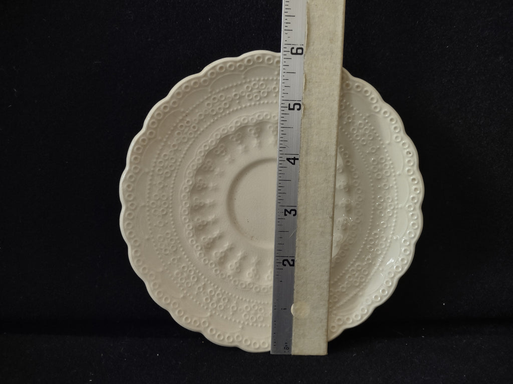 Vintage Spode's Jewel Embossed Cream Saucer Scalloped Edge Cottagecore [5858]