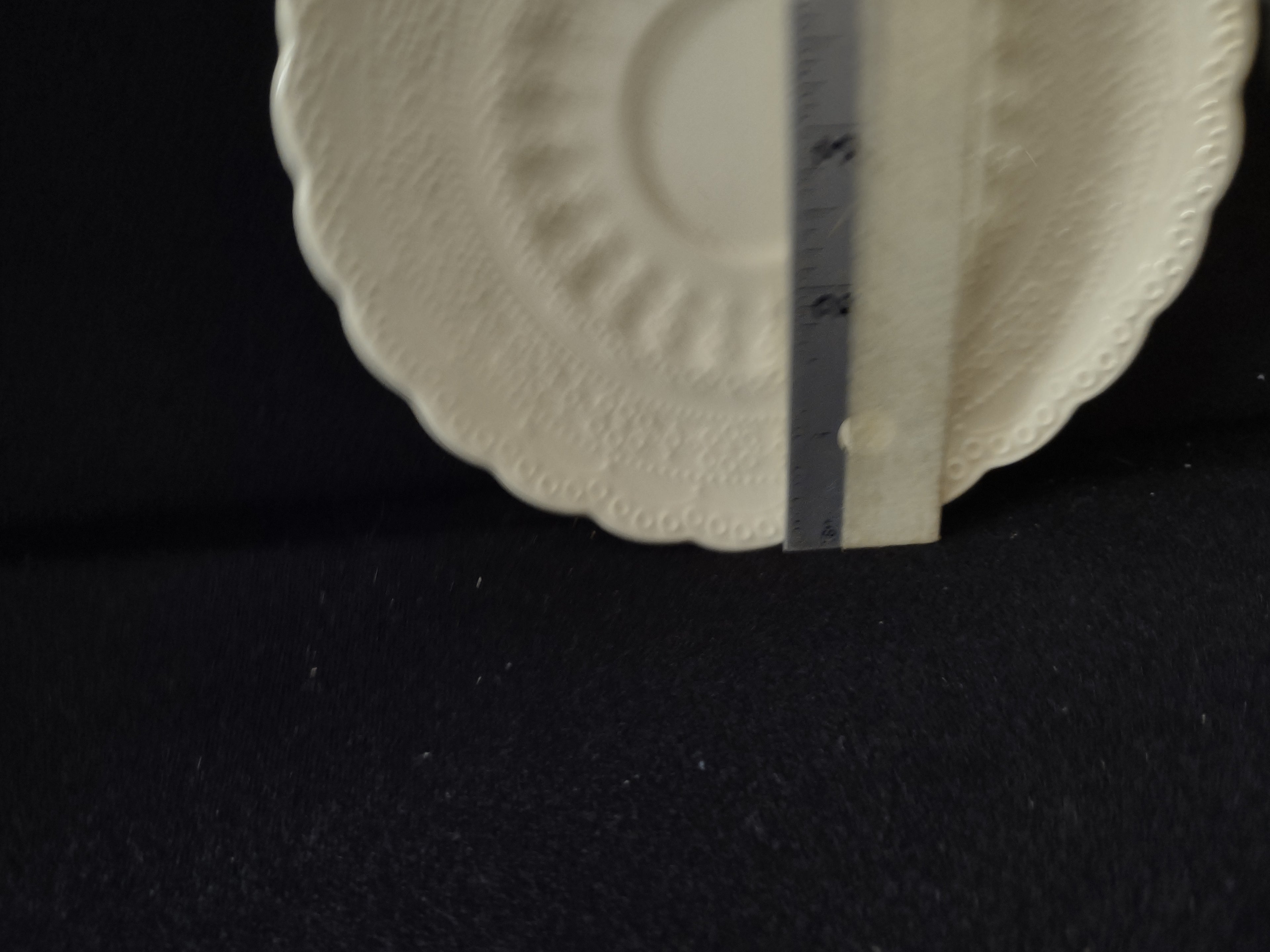 Vintage Spode's Jewel Embossed Cream Saucer Scalloped Edge Cottagecore [5858]