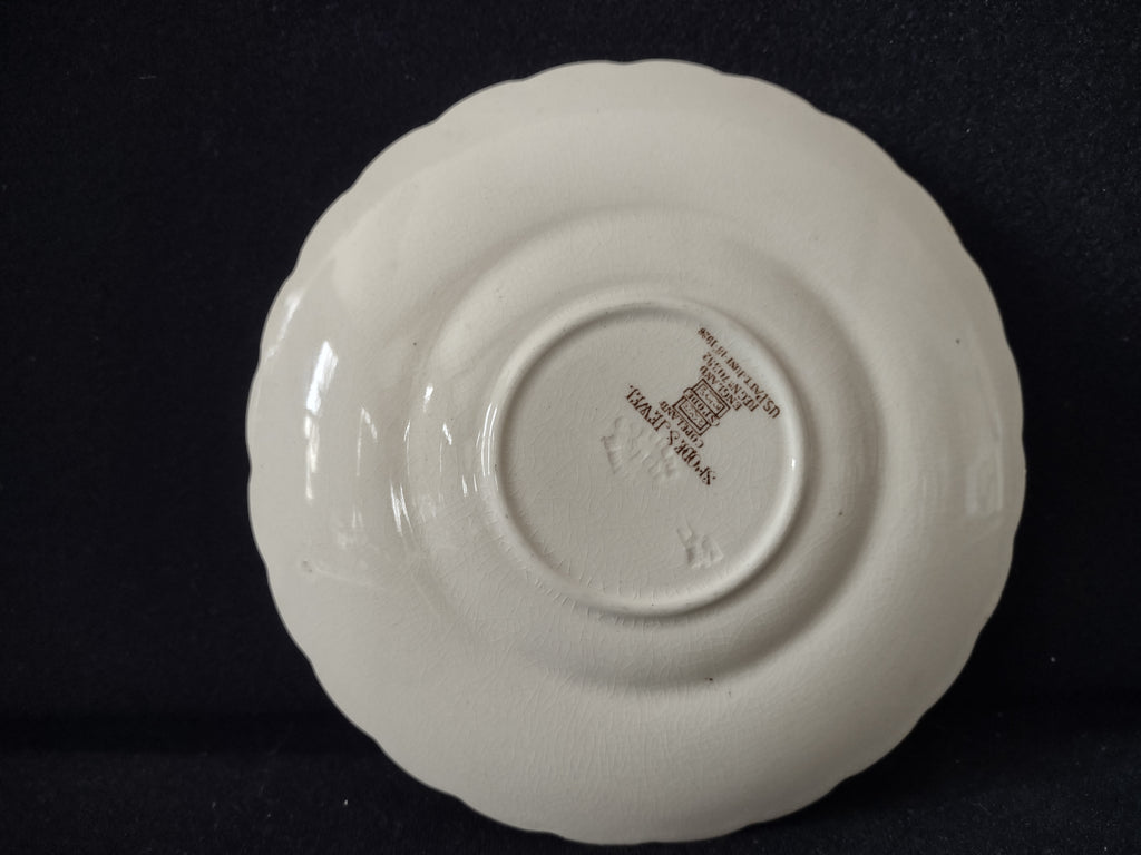 Vintage Spode's Jewel Embossed Cream Saucer Scalloped Edge Cottagecore [5858]