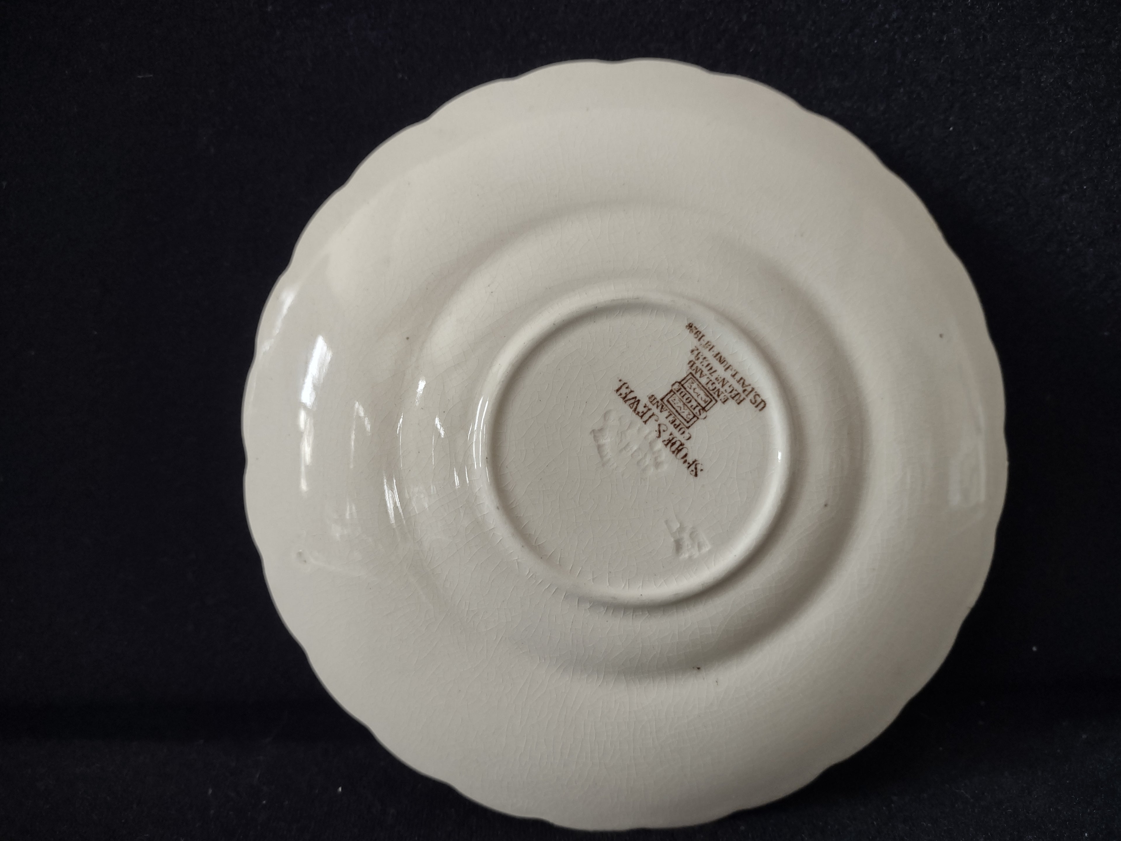 Vintage Spode's Jewel Embossed Cream Saucer Scalloped Edge Cottagecore [5858]