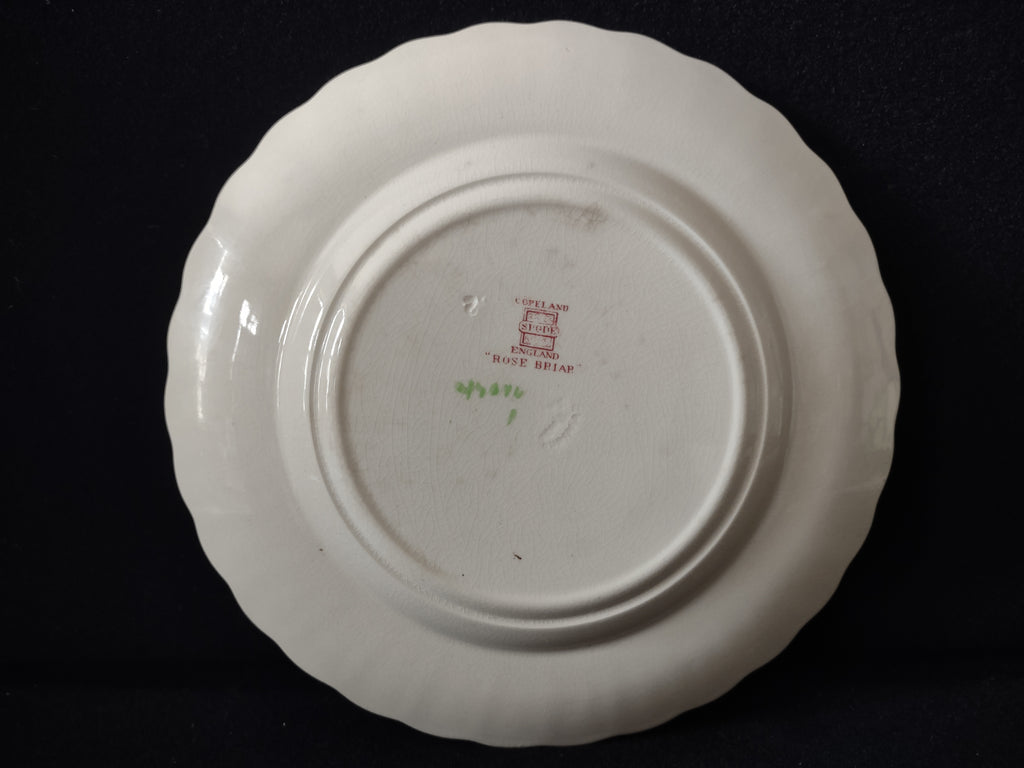 Vintage Copeland Spode Rose Briar Plate Basketweave Floral Cottagecore [5859]
