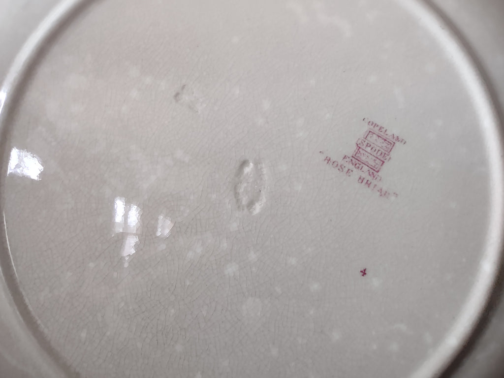 Vintage Copeland Spode Rose Briar Luncheon Plate Basketweave [5860]