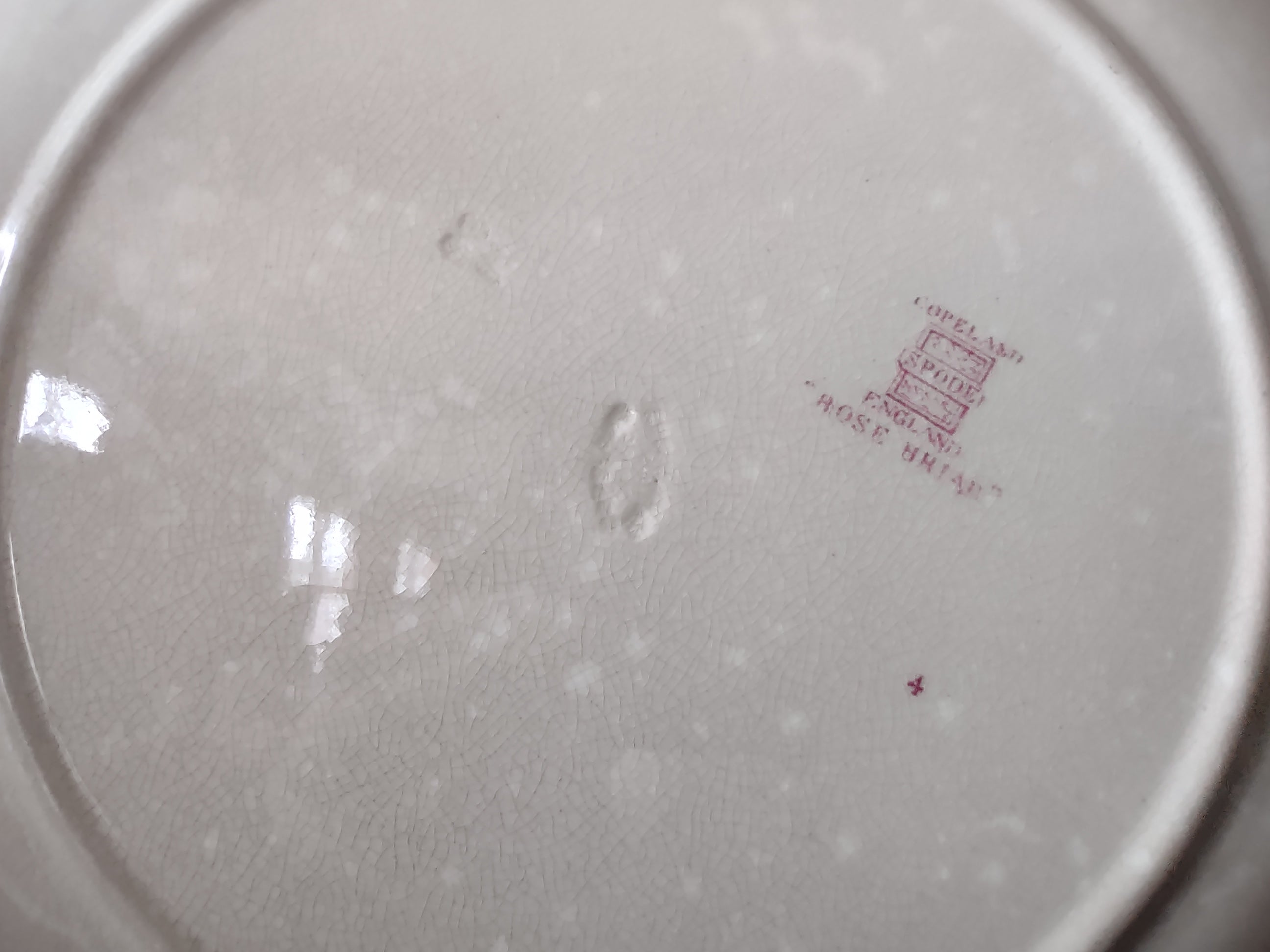 Vintage Copeland Spode Rose Briar Luncheon Plate Basketweave [5860]