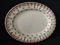 Vintage Copeland Spode Brown Fleur-de-Lis Oval Platter Cottagecore [5864]