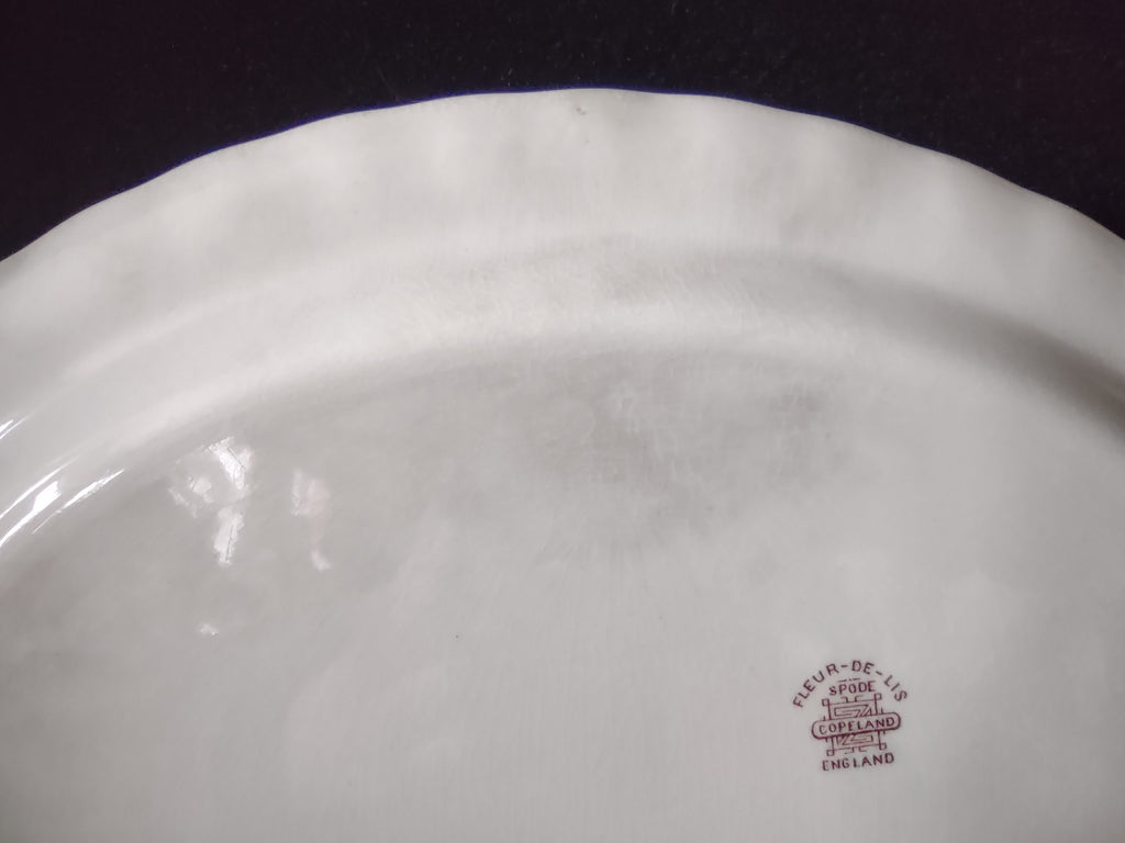 Vintage Copeland Spode Brown Fleur-de-Lis Oval Platter Cottagecore [5864]