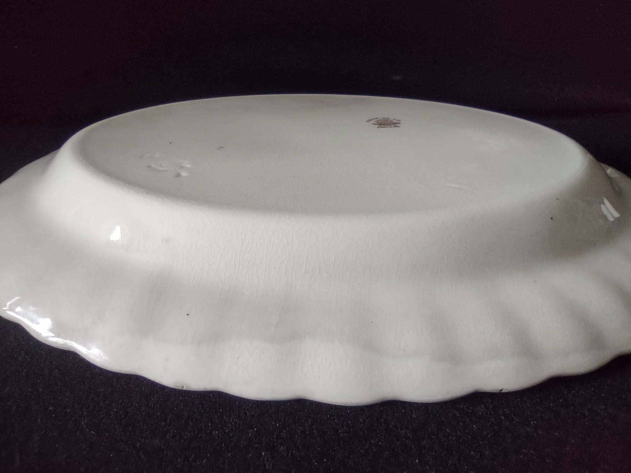 Vintage Copeland Spode Brown Fleur-de-Lis Oval Platter Cottagecore [5864]