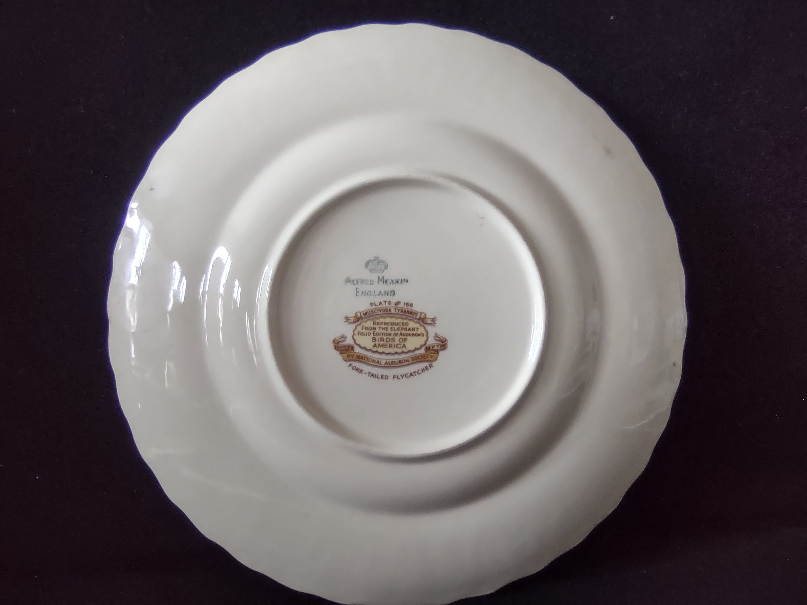 Vintage Alfred Meakin Audubon Fork-Tailed Flycatcher Dinner Plate [5865]