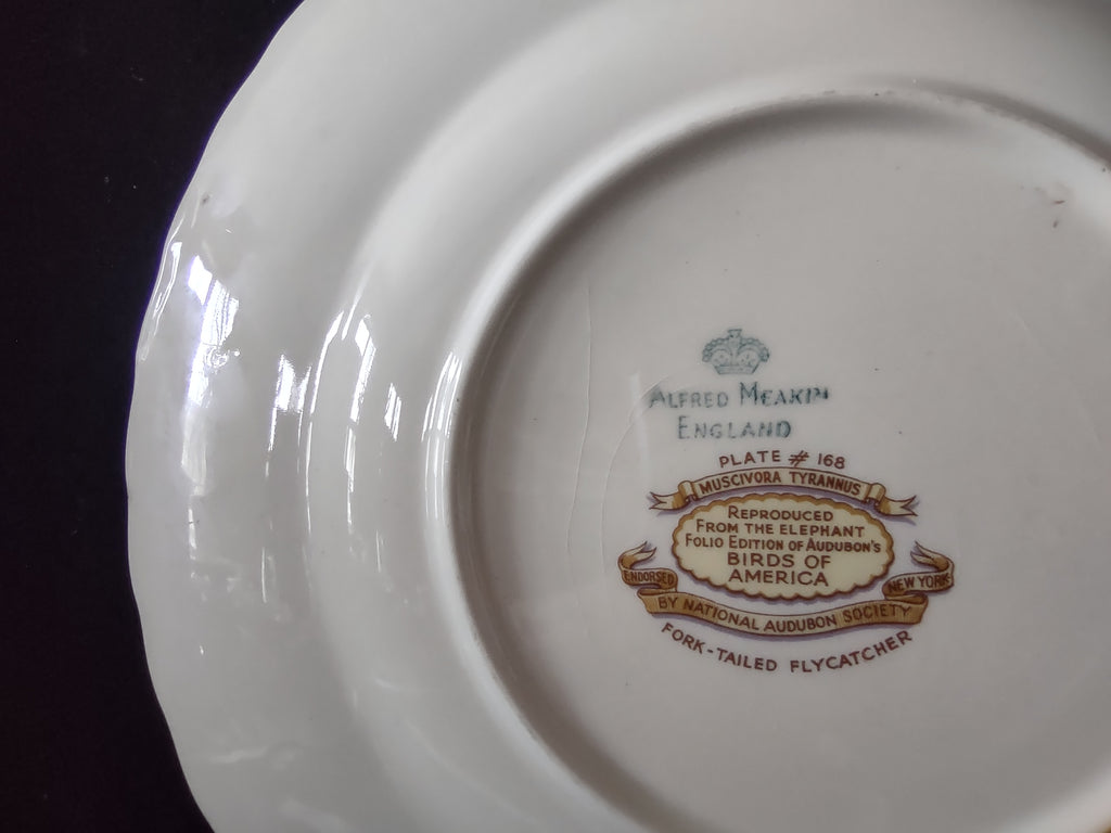 Vintage Alfred Meakin Audubon Fork-Tailed Flycatcher Dinner Plate [5865]