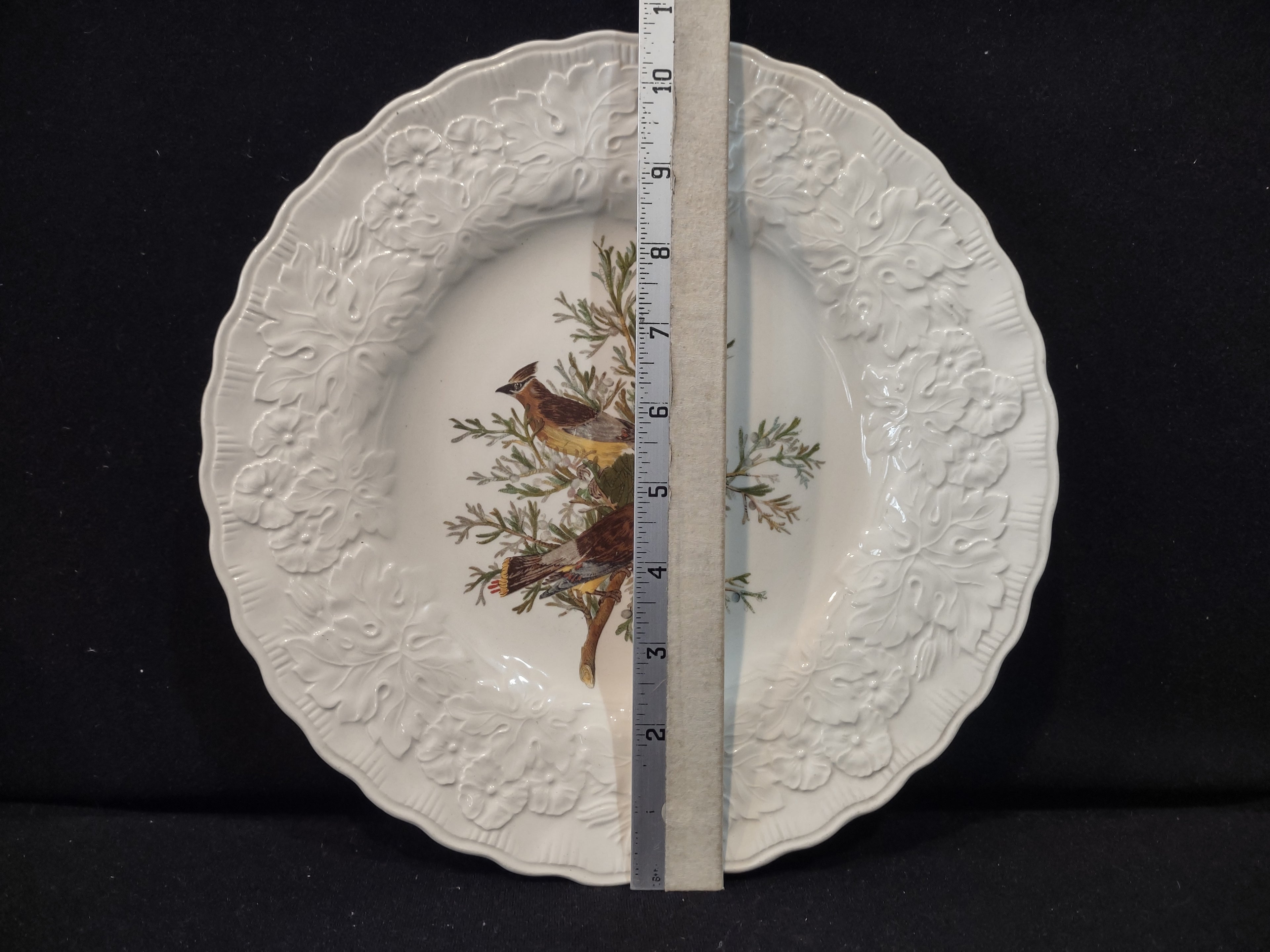 Vintage Alfred Meakin Audubon Cedar Waxwing Bird Collector Plate England [5866]