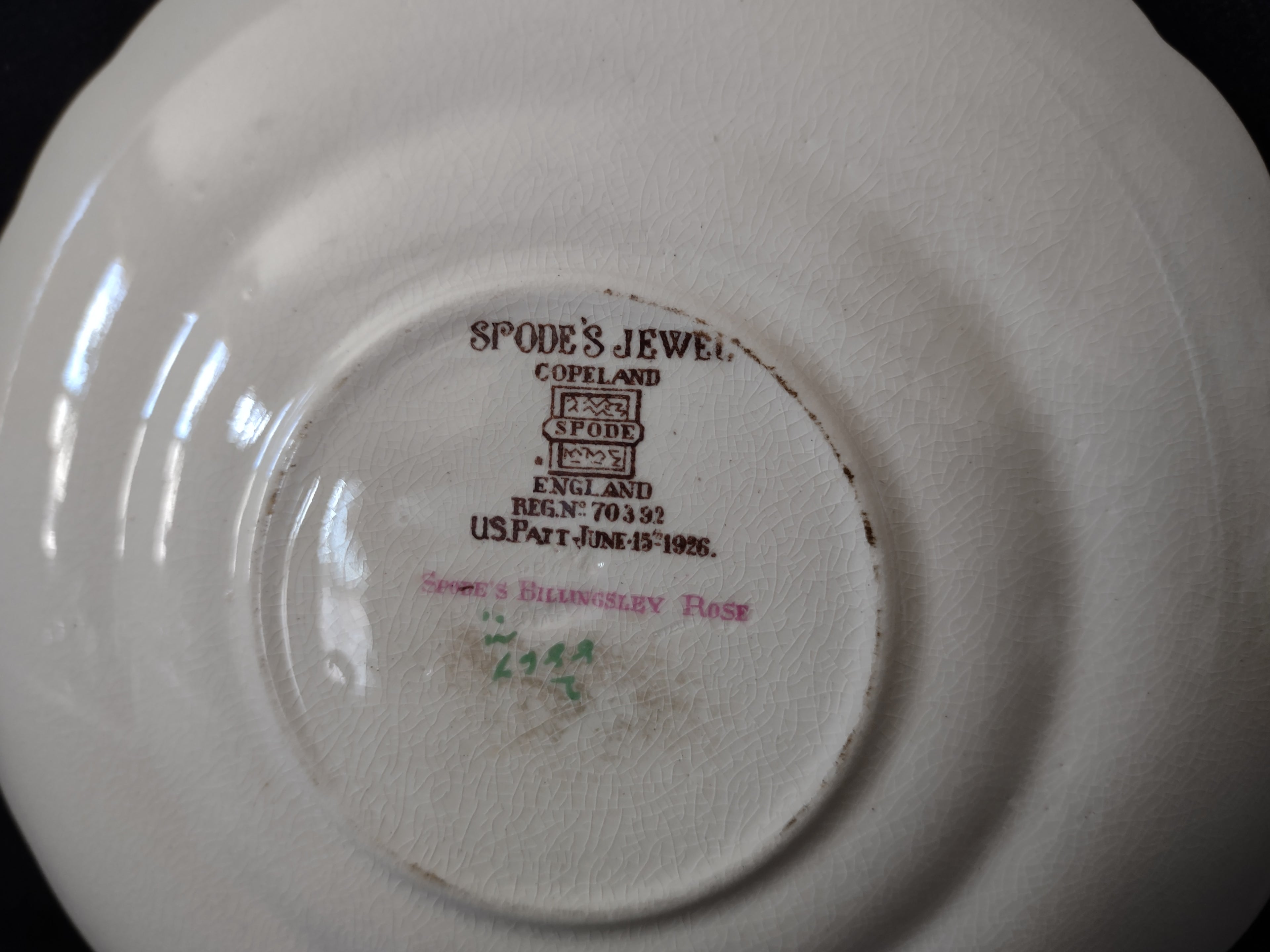 Vintage Spode Billingsley Rose Saucer Jewel Copeland England [5855]