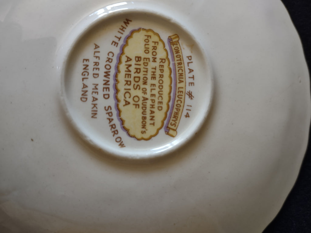 Vintage Embossed Floral Sparrow Cup Saucer Meakin England Cottagecore [5872]