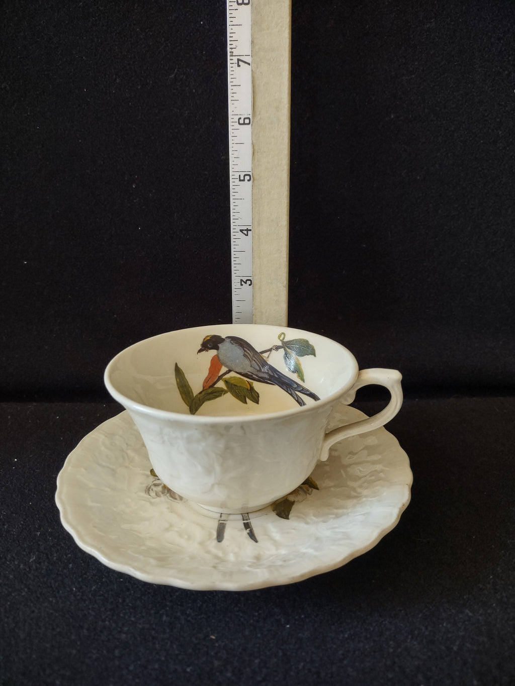 Vintage Meakin England Fork-Tailed Flycatcher Cup Saucer Cottagecore [5873]