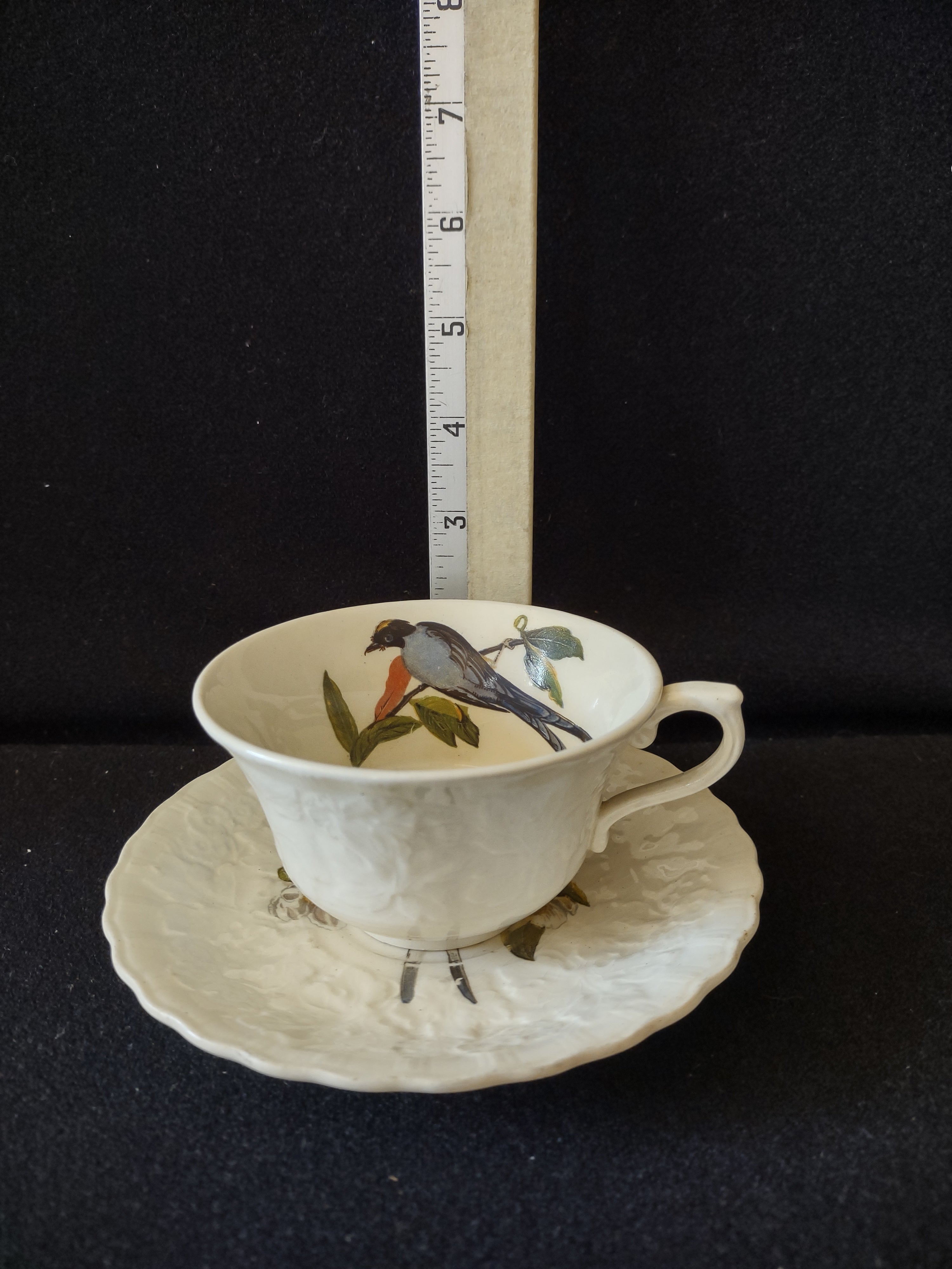 Vintage Meakin England Fork-Tailed Flycatcher Cup Saucer Cottagecore [5873]