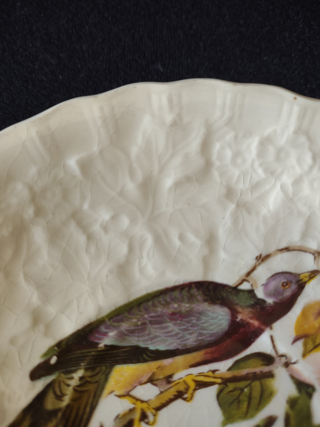 Vintage Meakin Band-Tailed Pigeon Audubon Saucer England Cottagecore [5877]