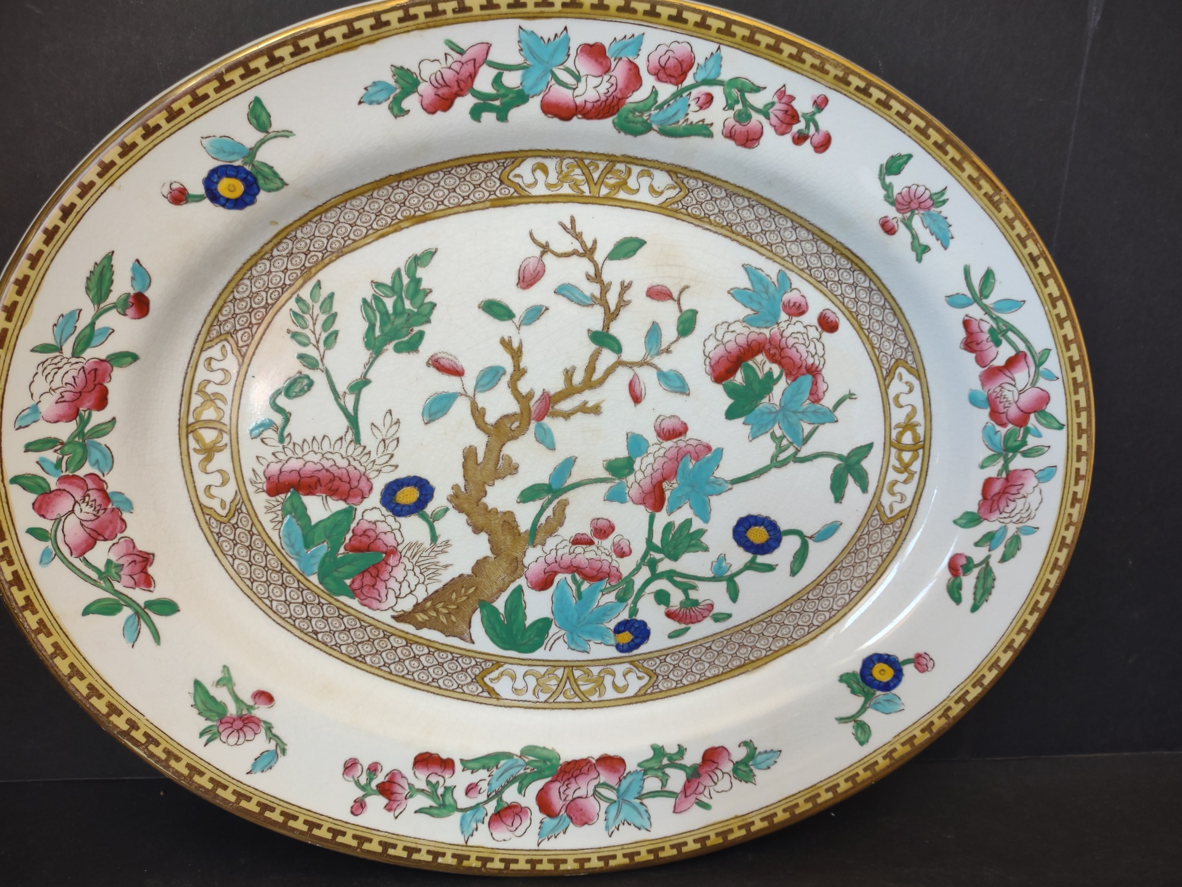 Vintage Sultan Ware Soho Pottery Oval Platter Indian Tree Pattern [5884]