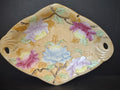 Vintage Maling Ware Embossed Floral Diamond Tray Peach Lustre England [5885]
