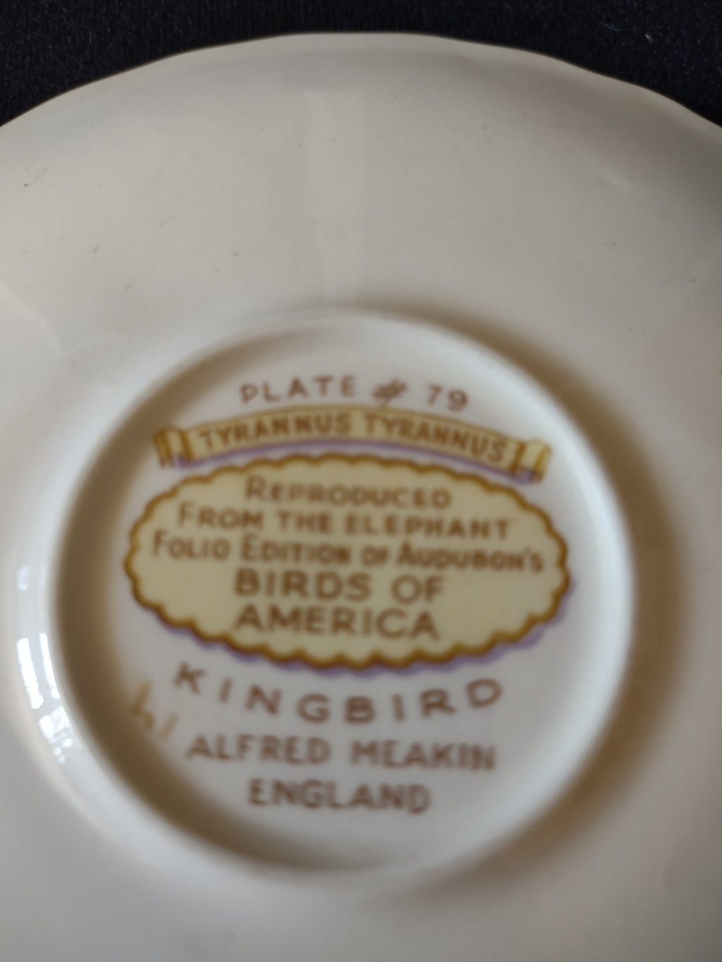 Vintage Alfred Meakin Kingbird Audubon Saucer England Cottagecore [5883]