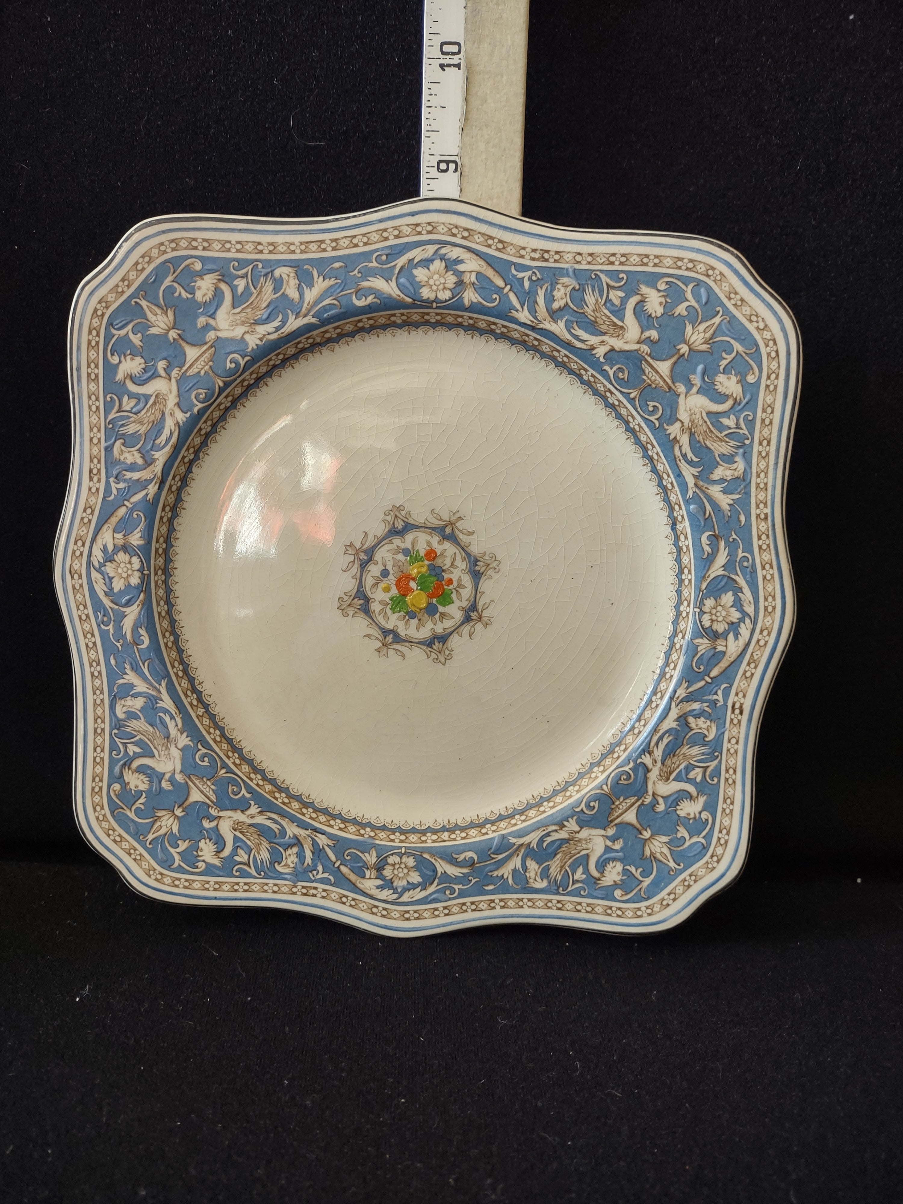 Vintage Myott Staffordshire England Medici Square Plate [5882]