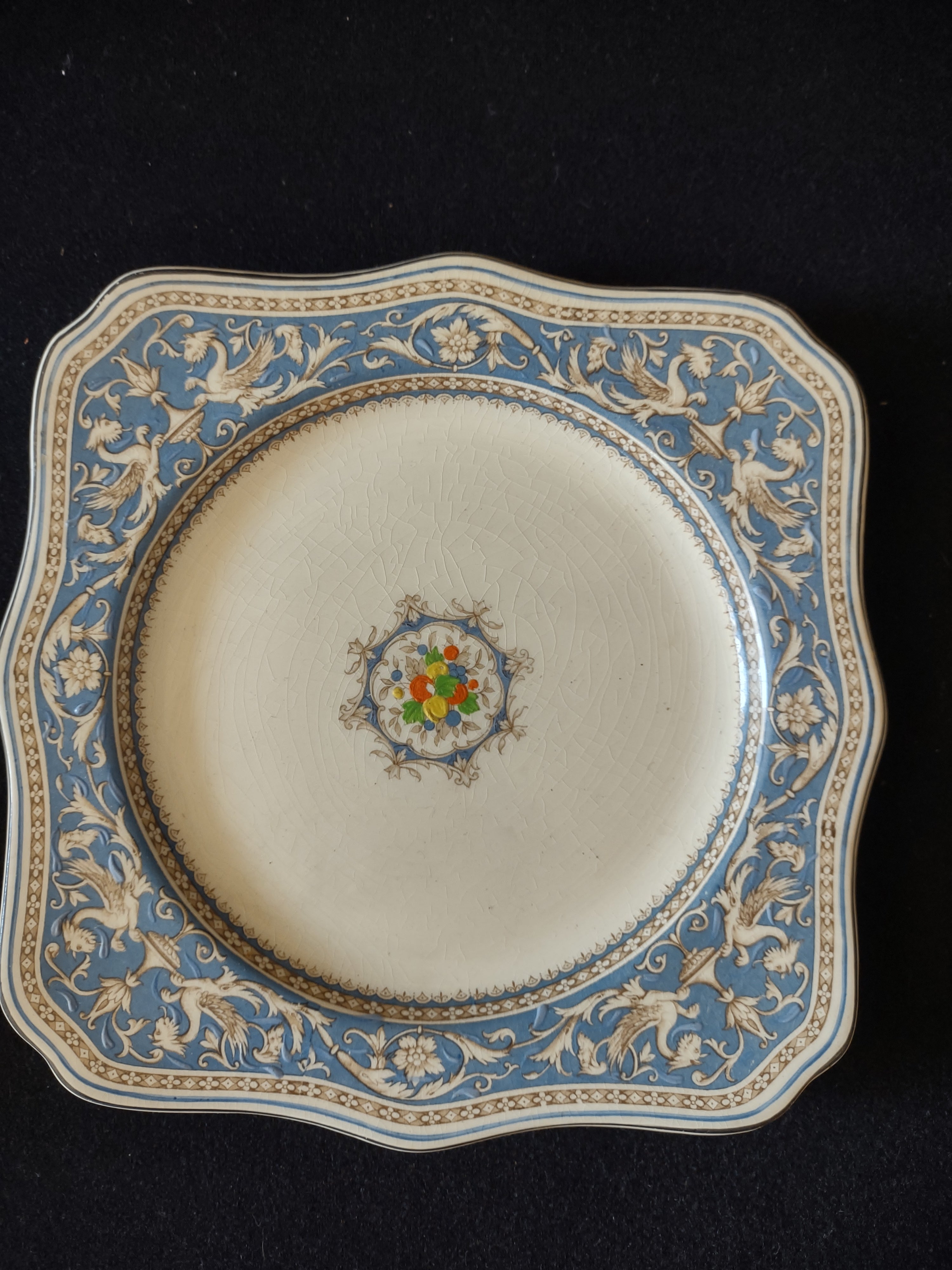 Vintage Myott Staffordshire England Medici Square Plate [5882]
