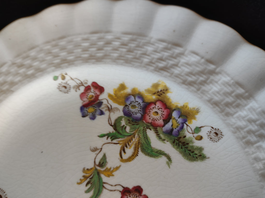 Vintage Copeland Spode Wicker Lane Salad Plates England Cottagecore [5886]