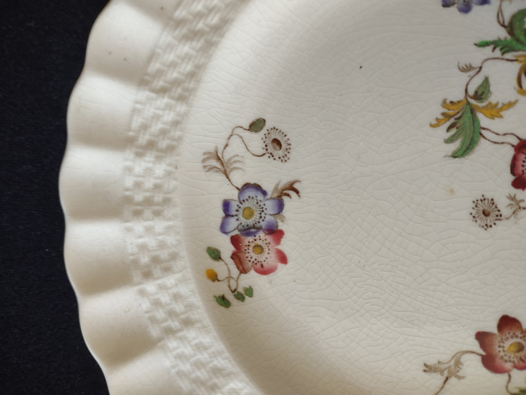 Vintage Copeland Spode Wicker Lane Salad Plates England Cottagecore [5886]