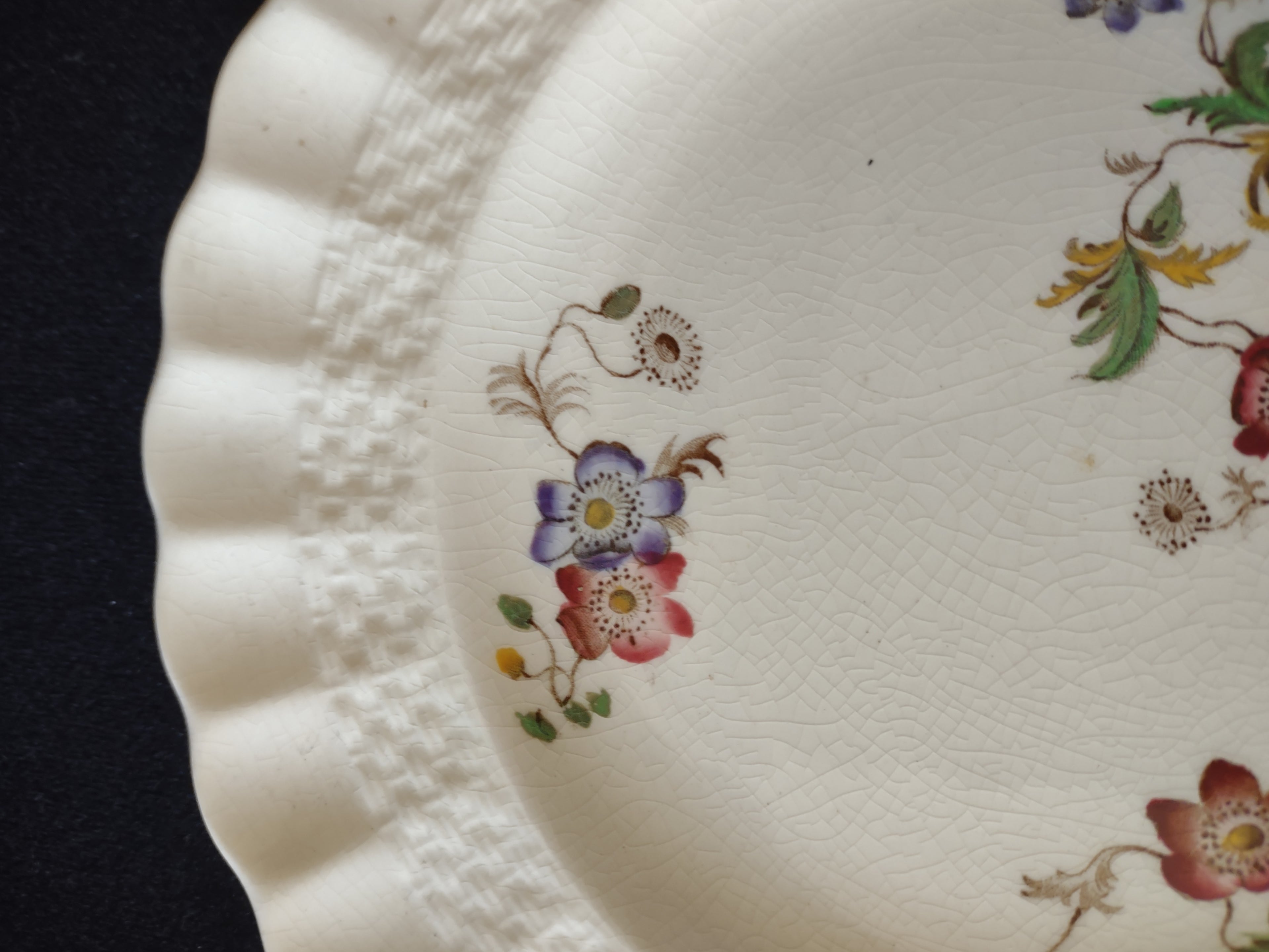 Vintage Copeland Spode Wicker Lane Salad Plates England Cottagecore [5886]