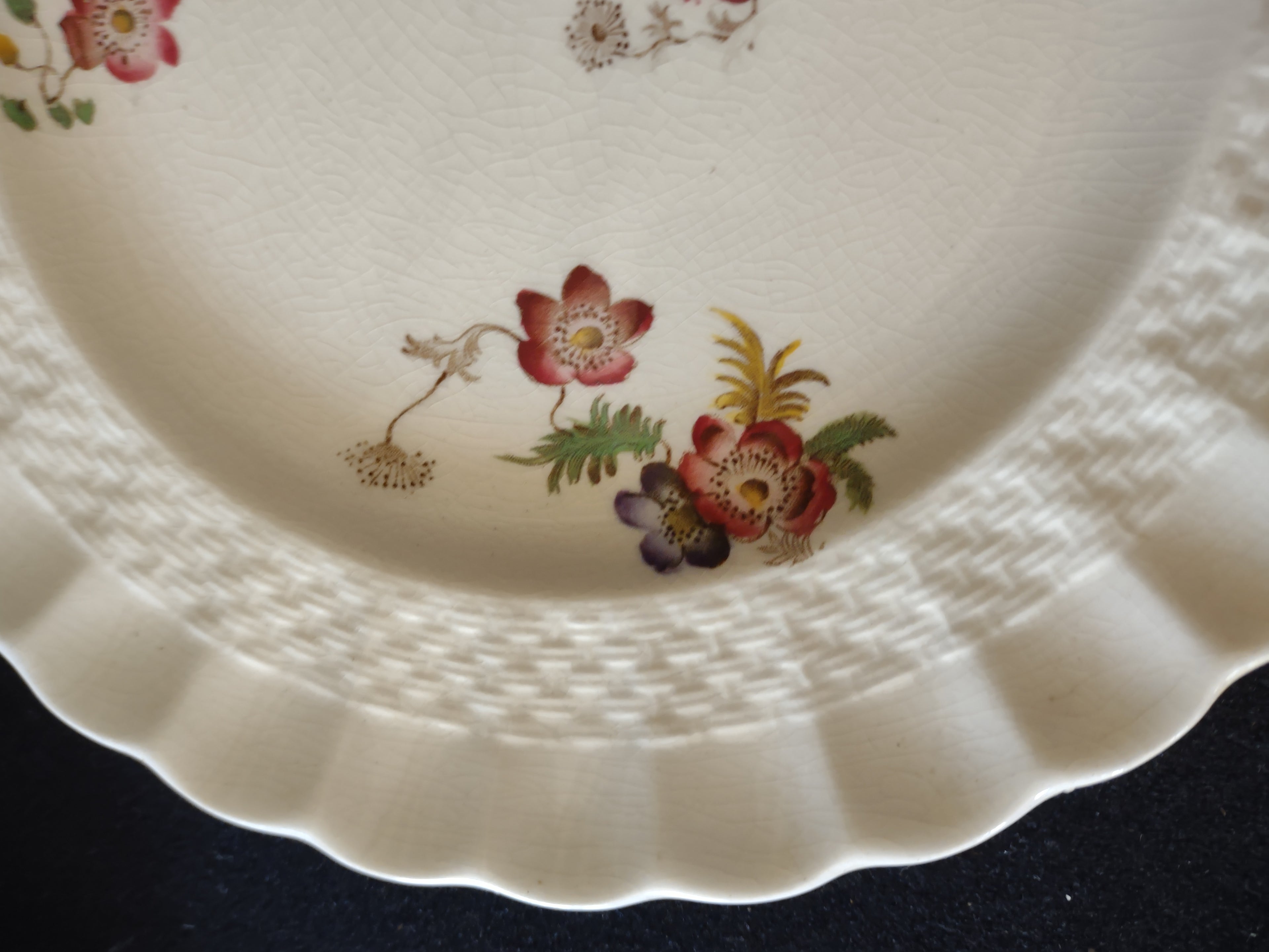 Vintage Copeland Spode Wicker Lane Salad Plates England Cottagecore [5886]