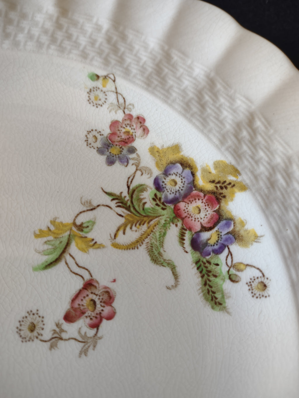 Vintage Copeland Spode Wicker Lane Dinner Plates England Cottagecore [5887]