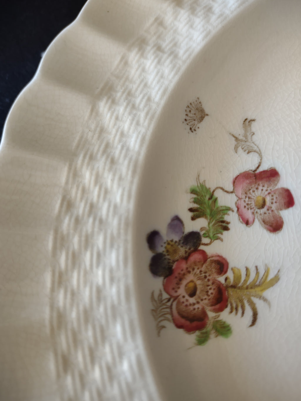 Vintage Copeland Spode Wicker Lane Dinner Plates England Cottagecore [5887]
