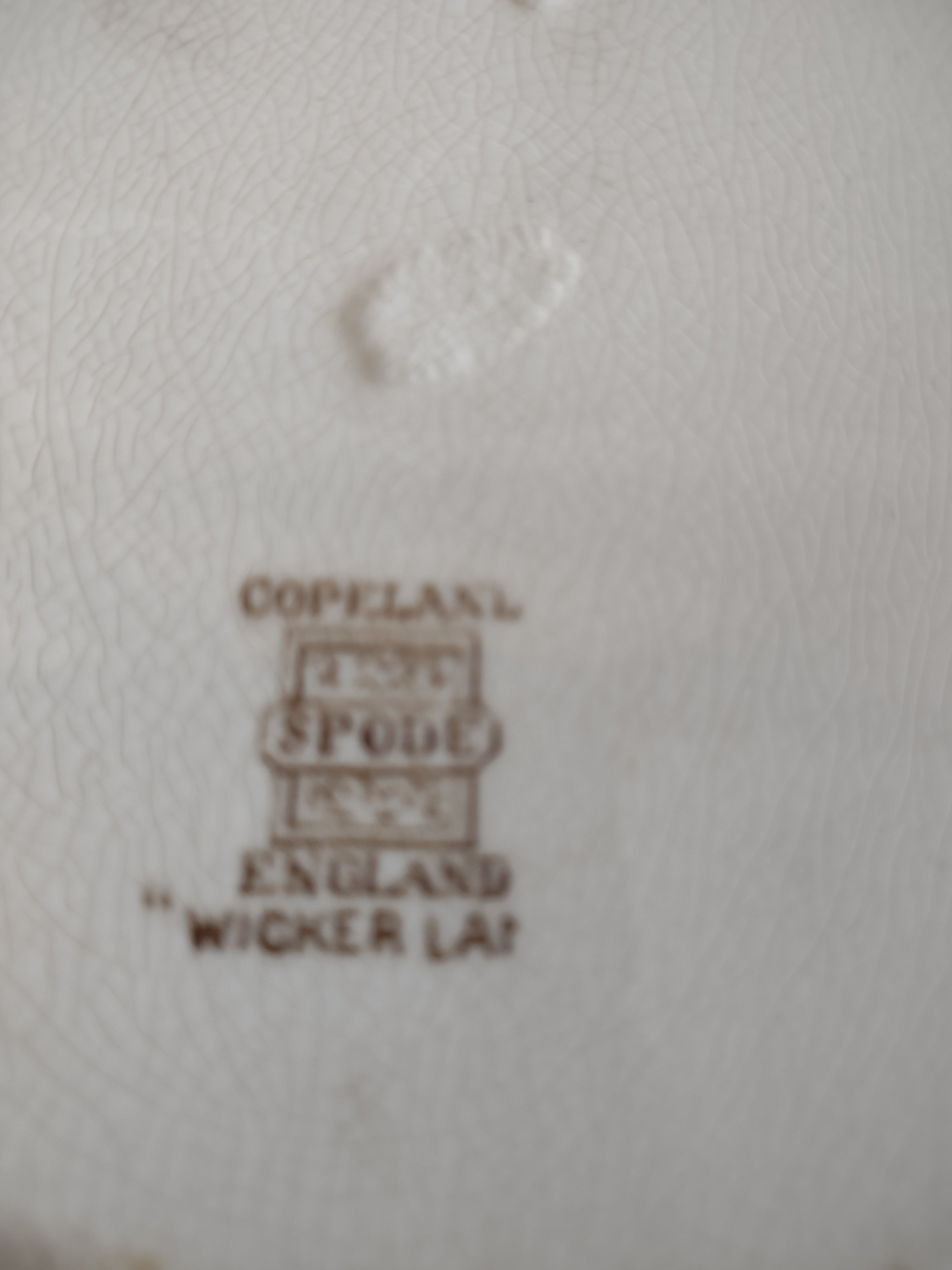Vintage Copeland Spode Wicker Lane Dinner Plates England Cottagecore [5887]