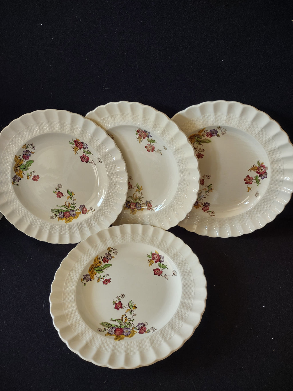 Vintage Copeland Spode Wicker Lane Dinner Plates England Cottagecore [5887]
