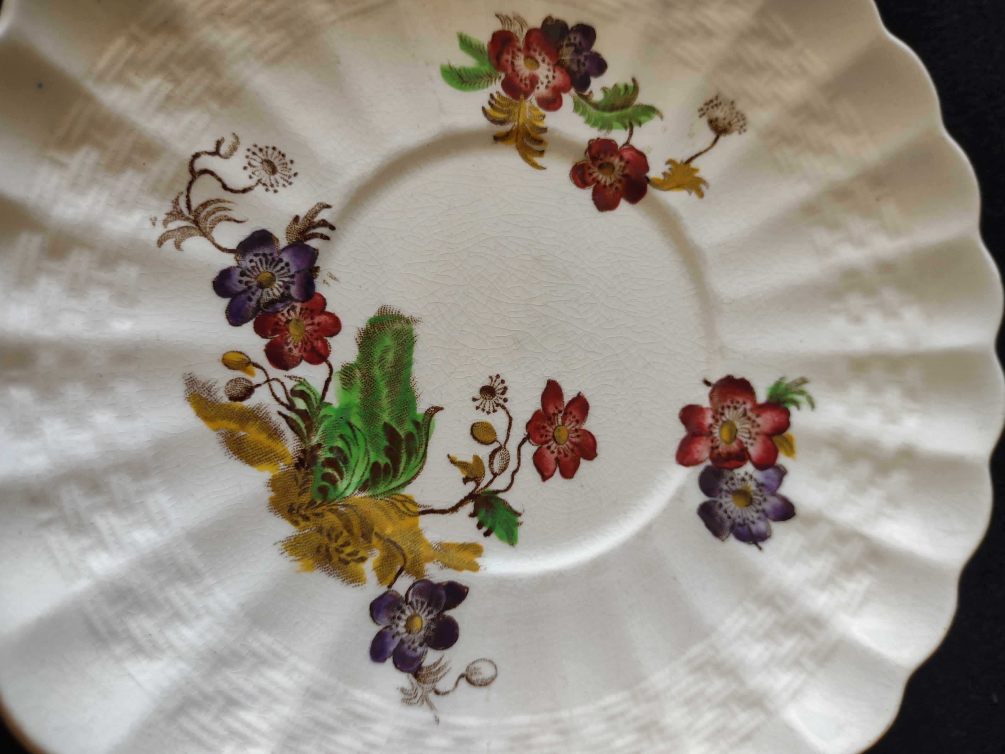 Vintage Copeland Spode Wicker Lane Cup & Saucer Set England Cottagecore [5888]