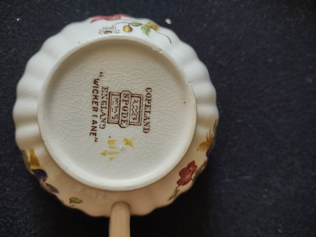 Vintage Copeland Spode Wicker Lane Cup & Saucer Set England Cottagecore [5888]
