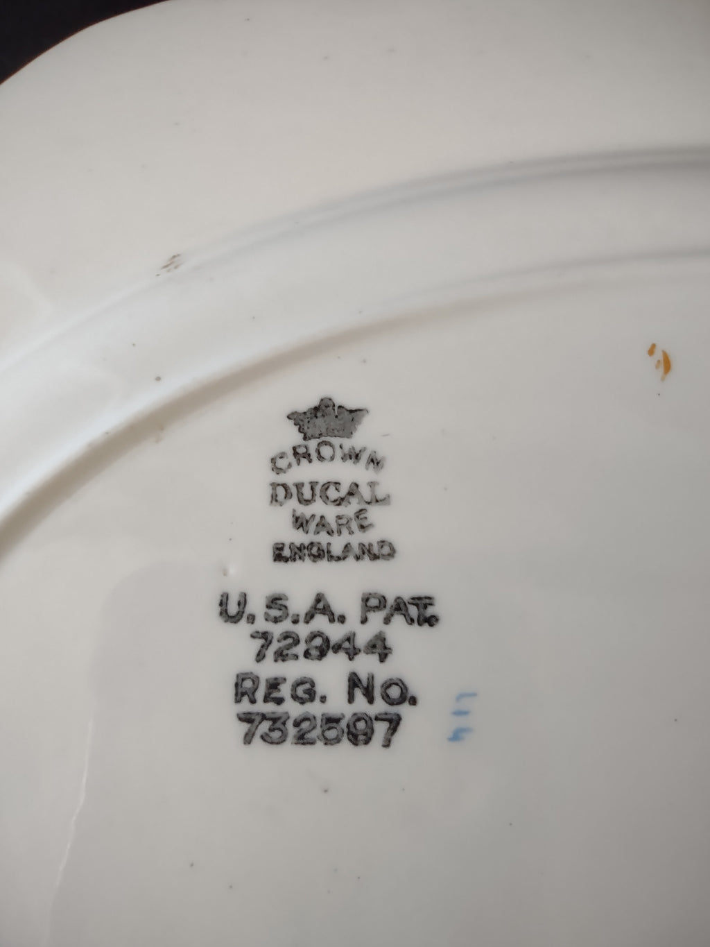 Vintage Crown Ducal Ware Oval Platter Crimson Gold England Cottagecore [5890]