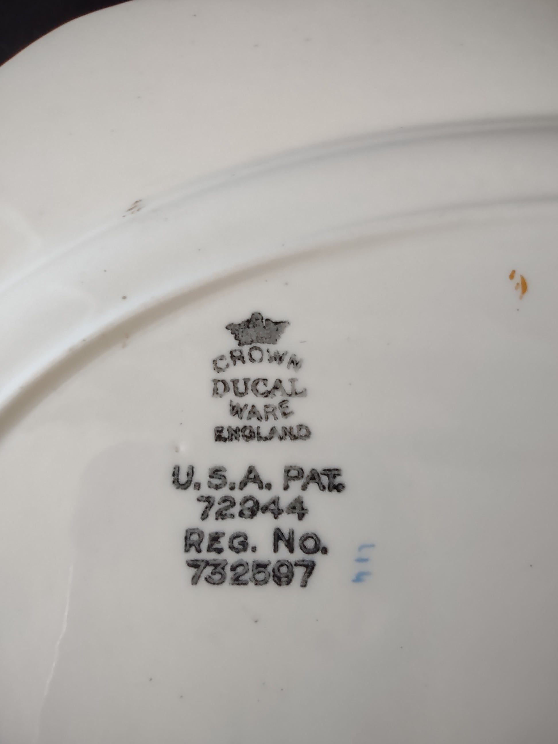 Vintage Crown Ducal Ware Oval Platter Crimson Gold England Cottagecore [5890]