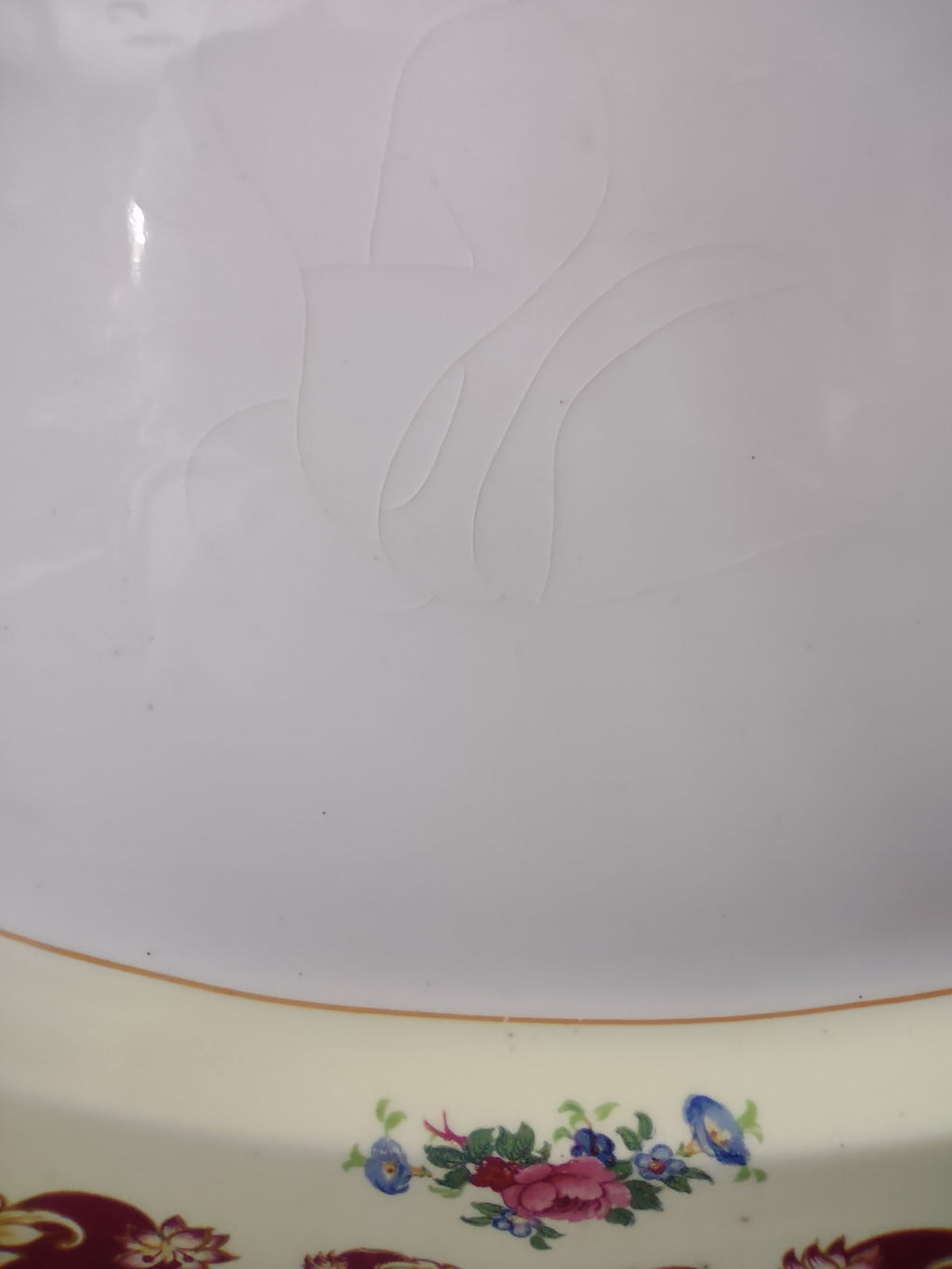 Vintage Crown Ducal Ware Oval Platter Crimson Gold England Cottagecore [5890]