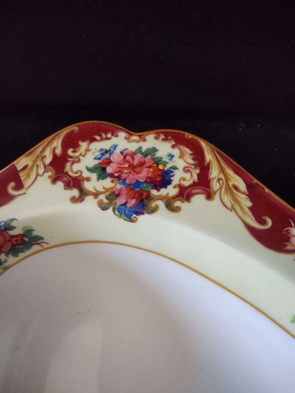Vintage Crown Ducal Ware Oval Serving Bowl England Cottagecore [5891]
