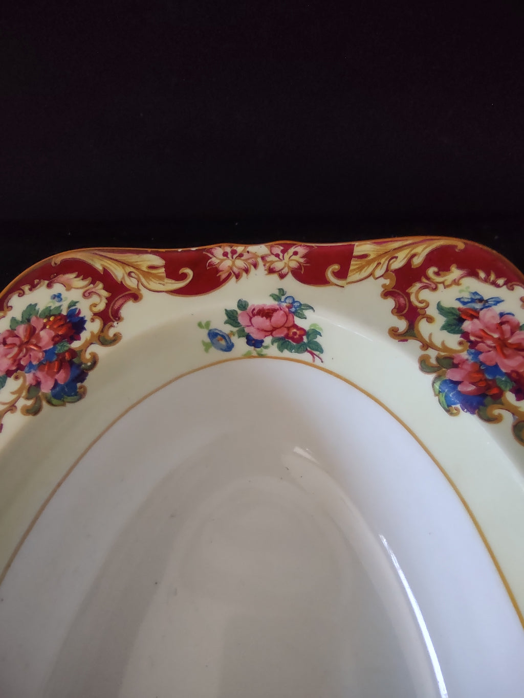 Vintage Crown Ducal Ware Oval Serving Bowl England Cottagecore [5891]