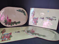 Vintage Christmas Placemats Plastic Double Sided Carolers Holly Nostalgic [1643]