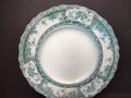 Vintage Green Transferware Dinner Plate Floral Scrollwork Gold Gilt [5901]
