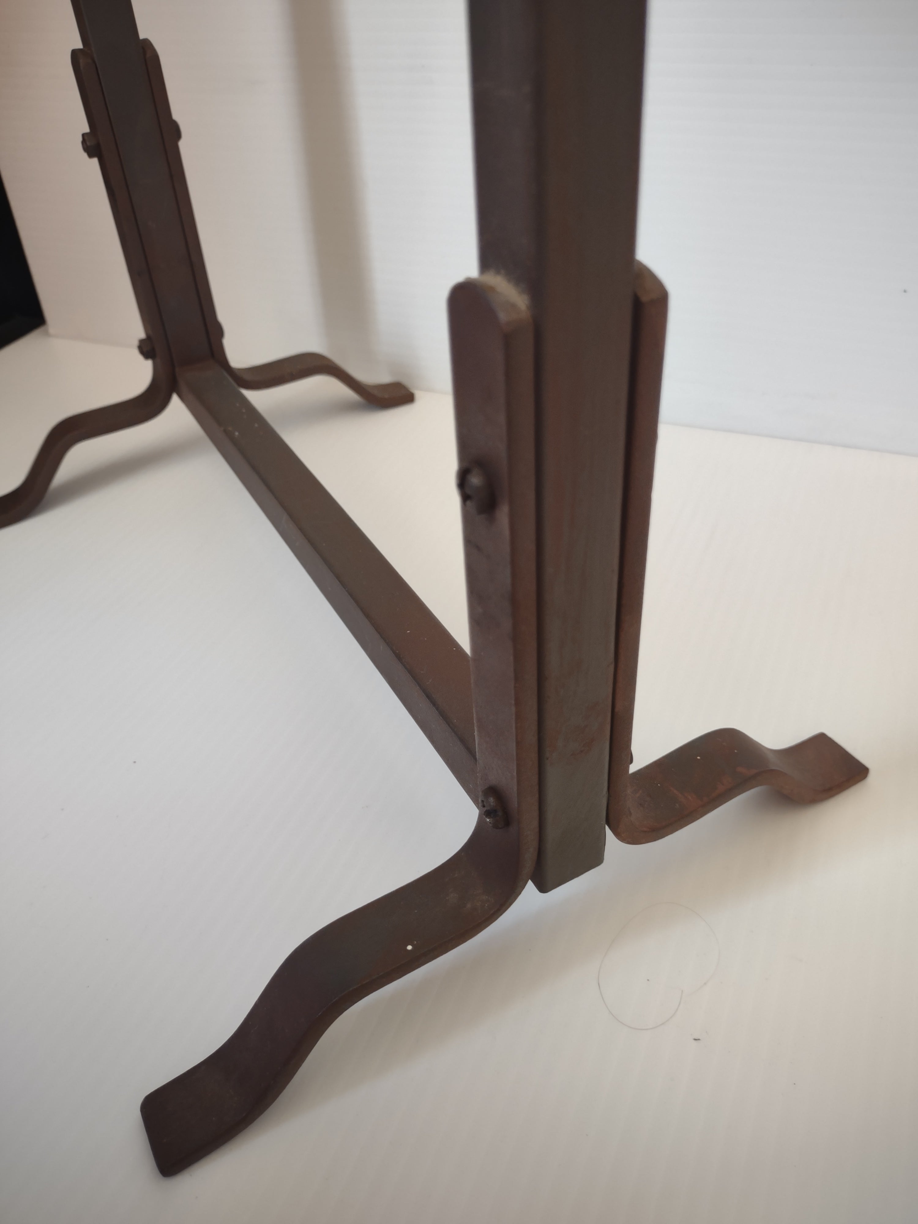 Vintage Wrought Iron Fireplace Tool Rack Stand Grape Ivy Motif [6252]