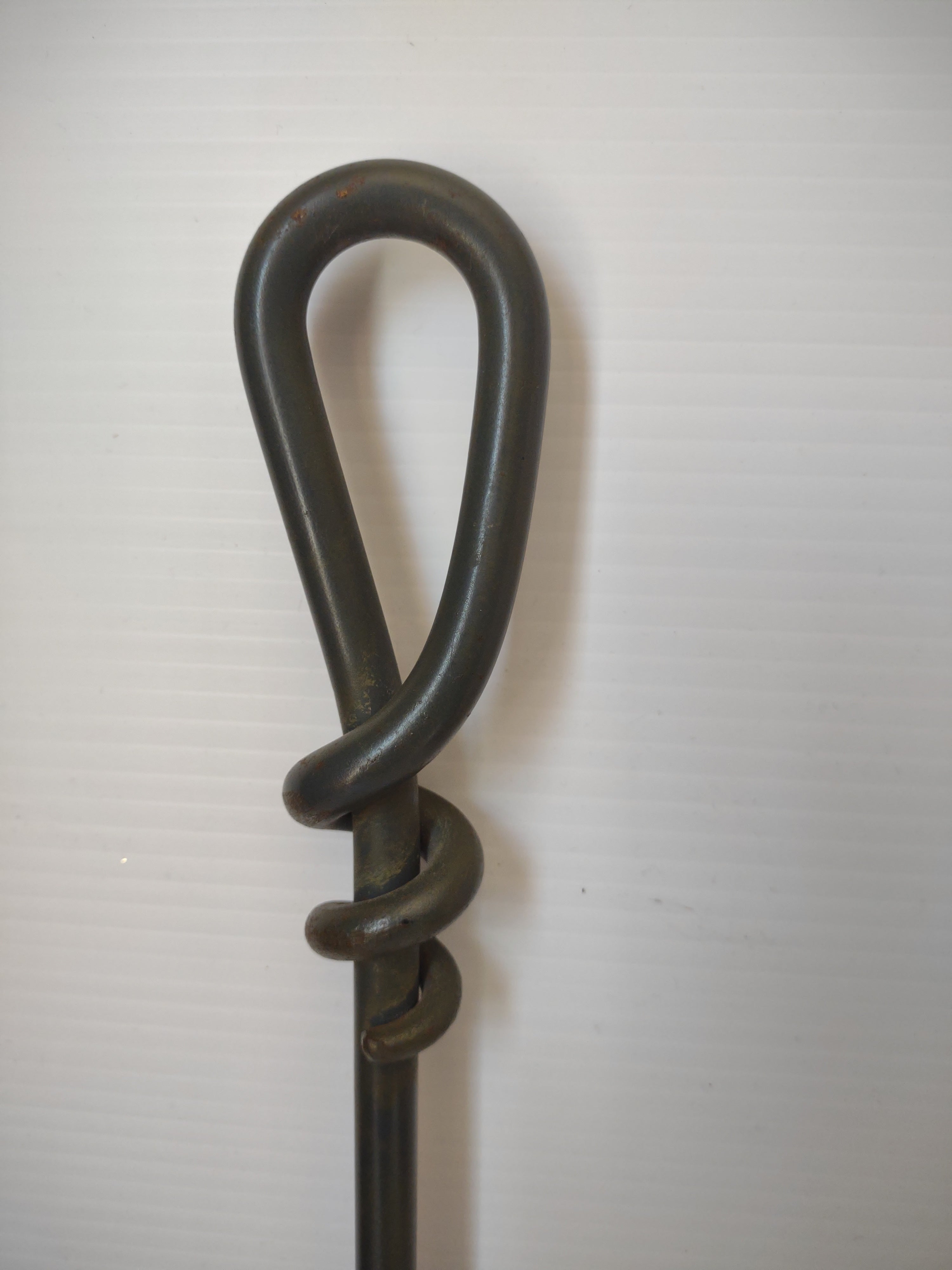 Vintage Wrought Iron Fireplace Ash Shovel Loop Knot Handle 24 In [6253]