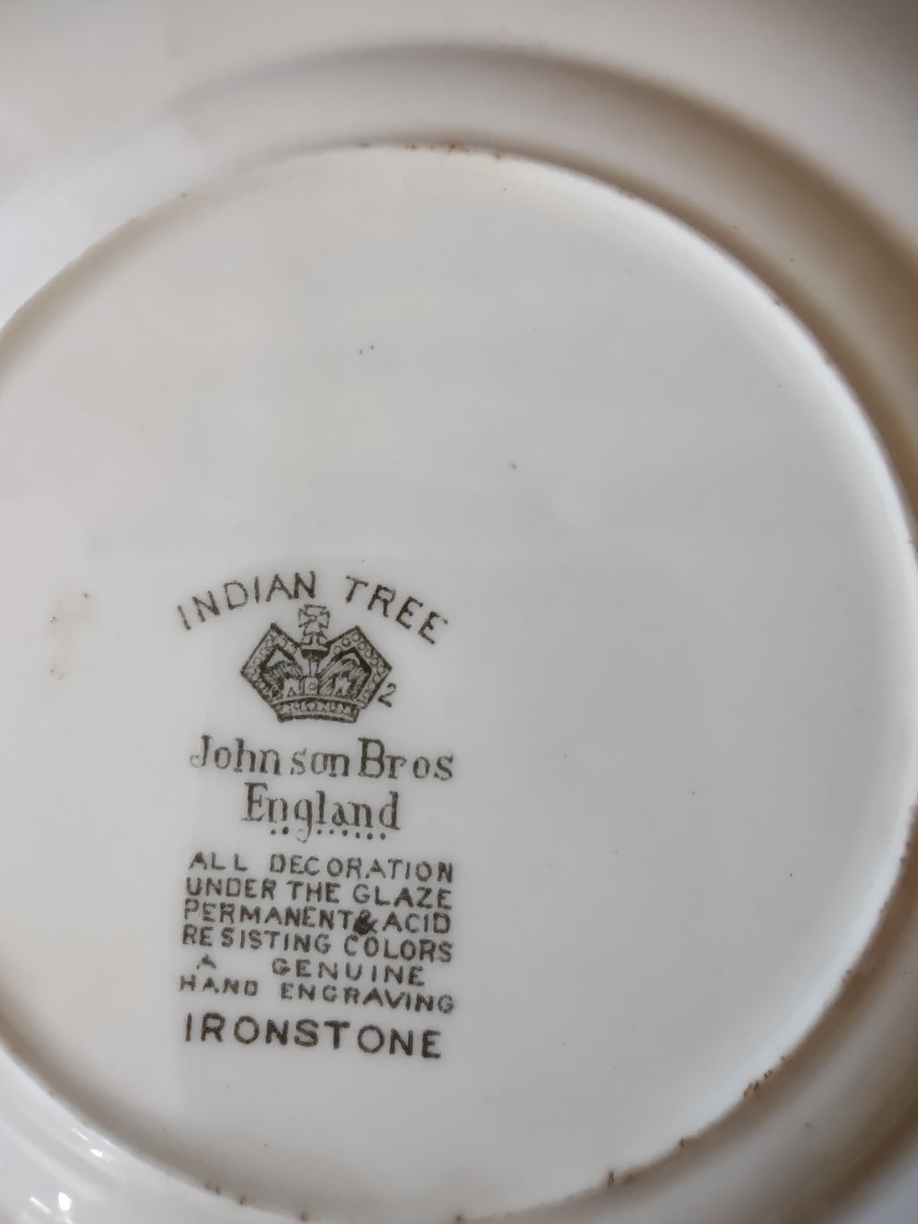 Vintage Johnson Bros Indian Tree Bread Butter Plate Ironstone England [5895]