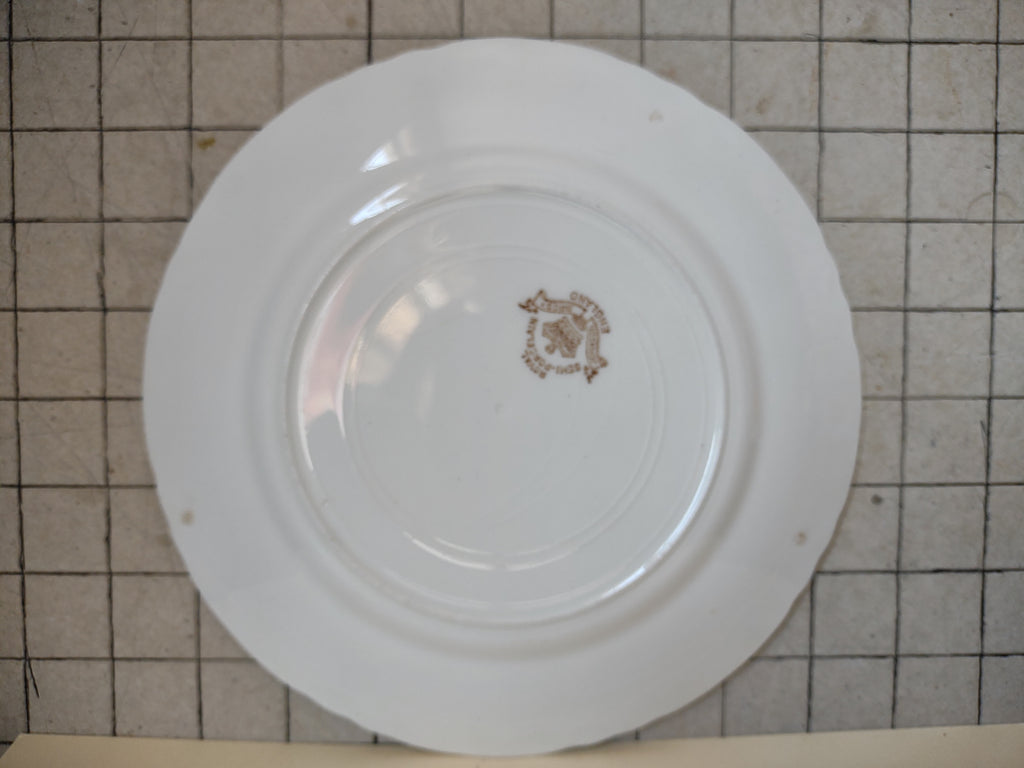 Vintage Johnson Bros Royal Semi-Porcelain White Embossed Dinner Plate [5904]