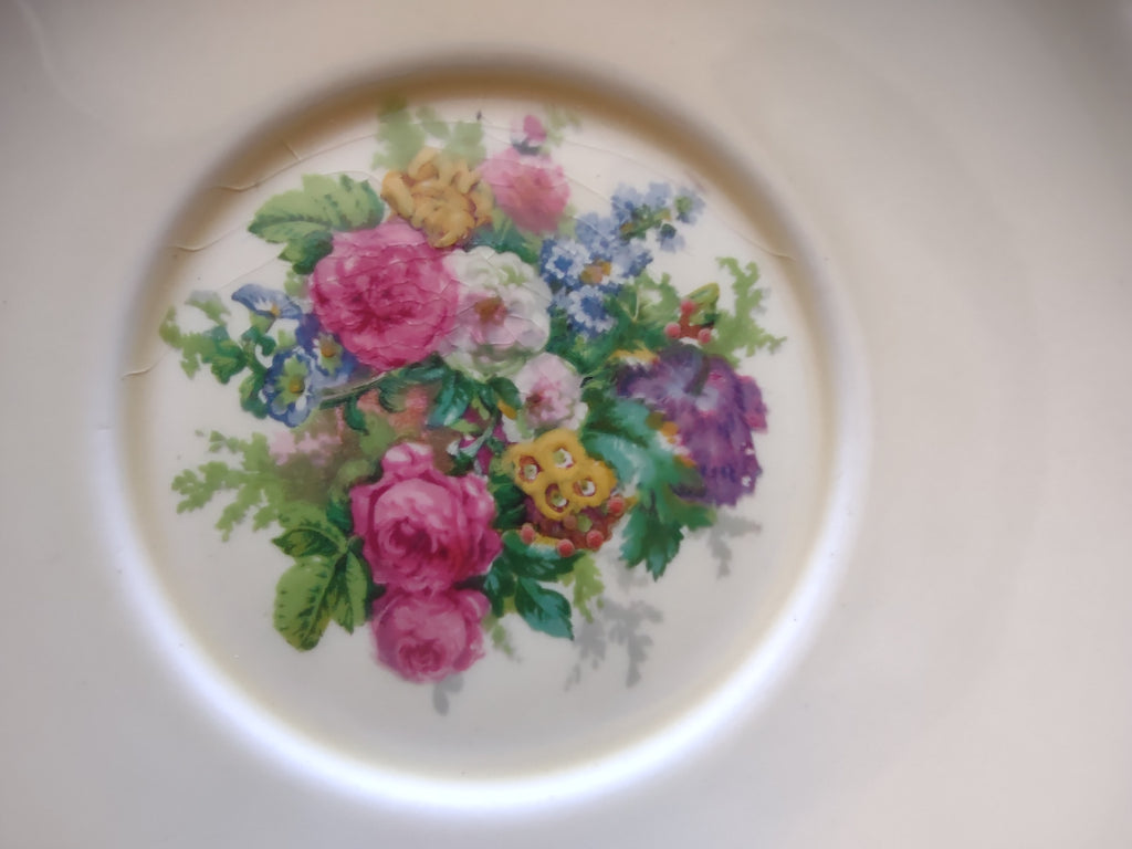 Vintage Crown Ducal Gainsborough Soup Bowl Saucer England Cottagecore [5907]